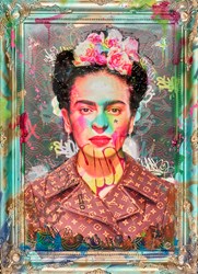 Frida Kahlo II by Dan Pearce - Original Mixed Media on Board sized 23x35 inches. Available from Whitewall Galleries